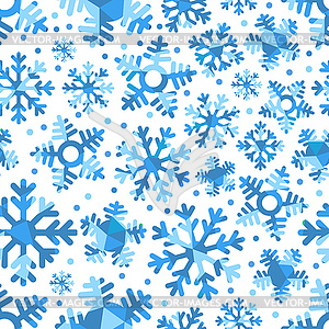 Различные синие снежинки установлены. Абстрактный бесшовные - векторный клипарт / векторное изображение