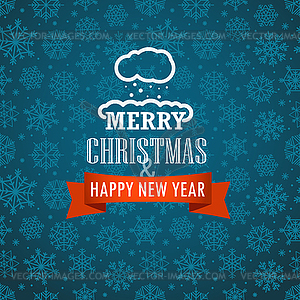 Christmas greeting card on background with - vector clipart