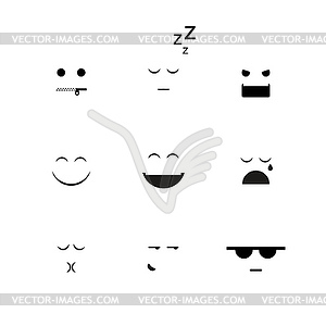 Collection of different emoji clipart - vector image