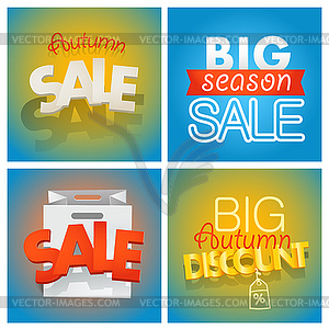 Season sale banners set. Different sale banners - stock vector clipart