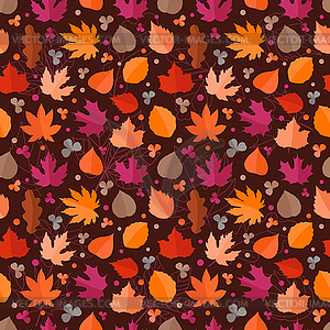 Autumn seamless pattern. Fall leaves collection - vector clipart