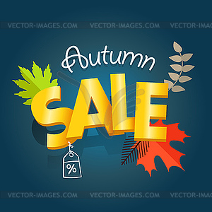 Autumn sale advirtising banner. Shopping special - vector clipart