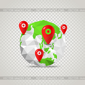 Earth with abstract World map. Infographic - vector clipart