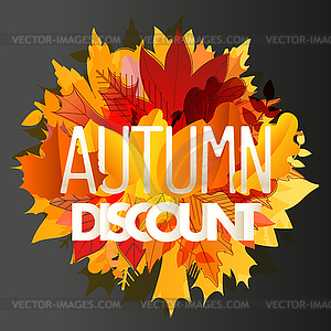 Color leaves . Autumn sale concept - vector clipart