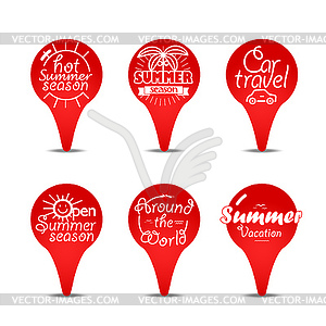 Navigation pins color collection. Vacation concept - vector image