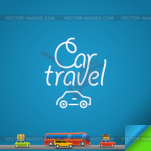 Car travel concept. Design template - vector EPS clipart
