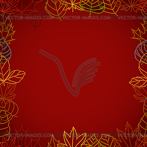 Different color autumn leaves frame - stock vector clipart