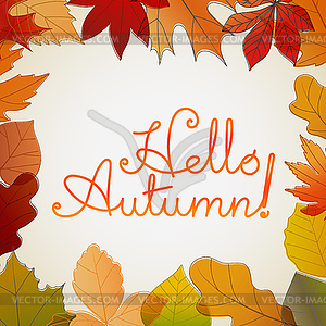 Hello autumn logo. Fall concept - vector image