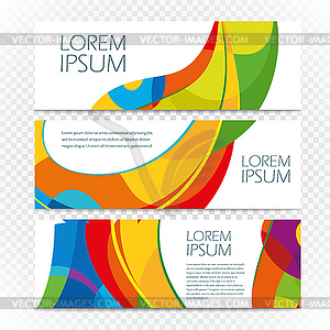 Abstract colorful banners set on transparent. Moder - vector image