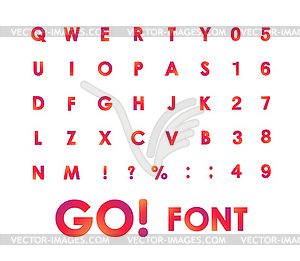 Alphabet Font in circles. Type letters and numbers - vector image