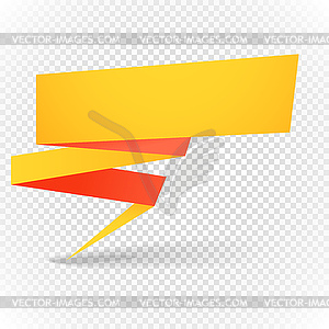 Color polygonal origami banner on transparent. Plac - vector clipart