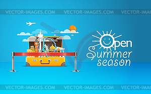 Summer seaside vacation . travel - vector image