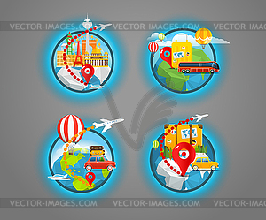 Vacation travelling icons collection. travel - vector clip art