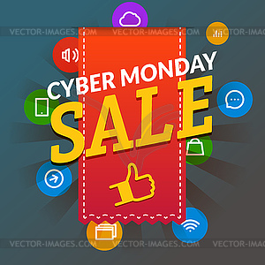 Cyber понедельник продажа торговый тег - иллюстрация в векторе