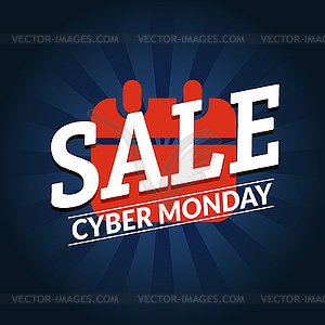 Cyber monday sale shopping banner. logo - vector clip art