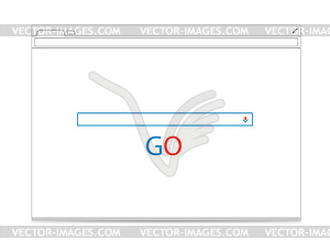 Opened browser template with search tab. mockup is - vector image