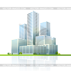 Modern cityscape . Business city skyscrapers - vector clipart