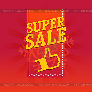 Super sale shopping tag - vector clip art