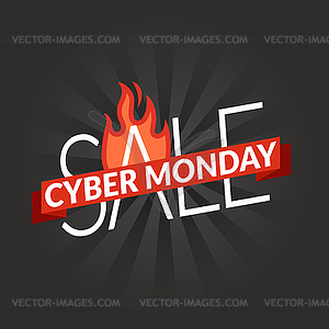 Cyber monday sale shopping banner. logo - vector image