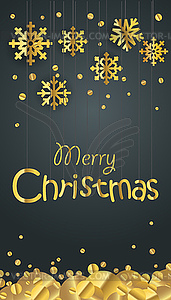 Merry Christmas greeting card. Different golden - vector clip art