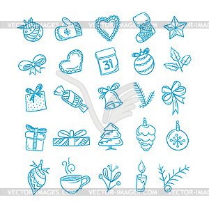 Christmas season elements. Different elements - vector clipart