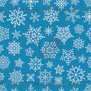 Different snowflakes seamless pattern. ice crystal - color vector clipart