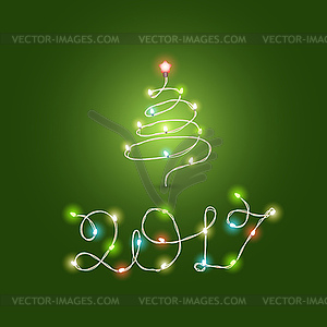 Weihnachten Farbe Girlande Schriftzug. Happy new 2017. - Clipart-Design