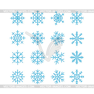 Different snowflakes collection. ice crystal set i - vector clipart