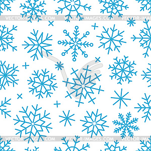 Different snowflakes seamless background. ice crys - vector image