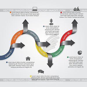 Infographic report template with arrows and icons - vector image