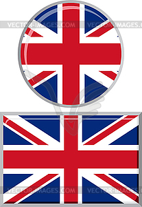 British round and square icon flag.  - vector clipart