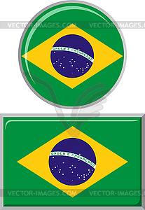 Brazilian round and square icon flag.  - vector image