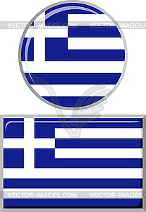 Greek round and square icon flag.  - royalty-free vector image