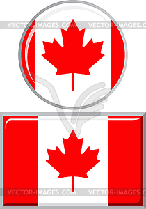 Canadian round and square icon flag.  - vector clipart