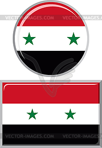 Syrian round and square icon flag.  - vector clip art