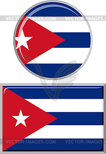 Cuban round and square icon flag.  - vector image