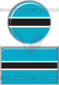 Botswana round and square icon flag.  - vector EPS clipart