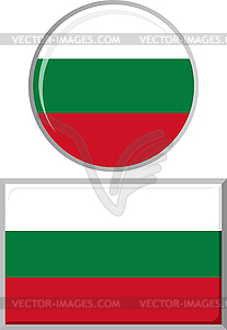 Bulgarian round and square icon flag.  - vector clipart