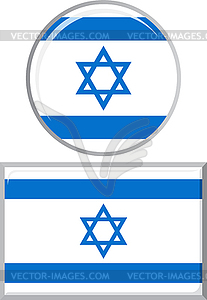 Israeli round and square icon flag.  - vector image