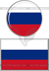 Russian round and square icon flag.  - stock vector clipart