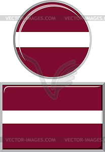 Latvian round and square icon flag.  - vector clip art