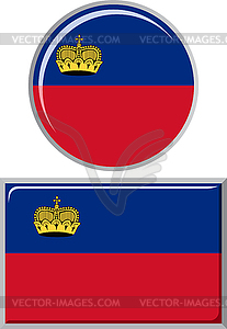 Liechtenstein round and square icon flag.  - vector image