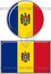 Moldovan round and square icon flag.  - vector EPS clipart