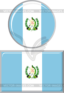 Guatemalan round and square icon flag.  - vector clip art