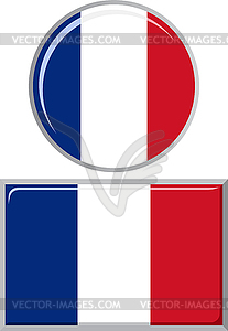 French round and square icon flag.  - vector EPS clipart