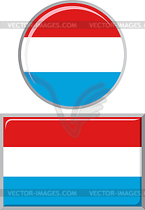 Luxembourg round and square icon flag.  - vector clipart