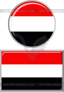 Yemeni round and square icon flag.  - vector clipart