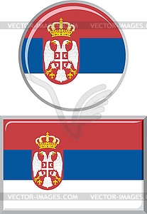 Serbian round and square icon flag.  - vector image