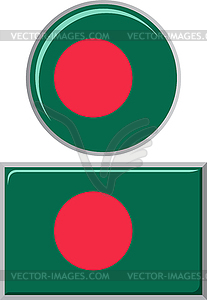 Bangladeshi round and square icon flag.  - vector EPS clipart