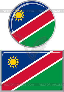 Namibian round and square icon flag.  - vector clip art